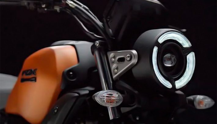 Yamaha FZ-X naranja faro principal tanque de combustible