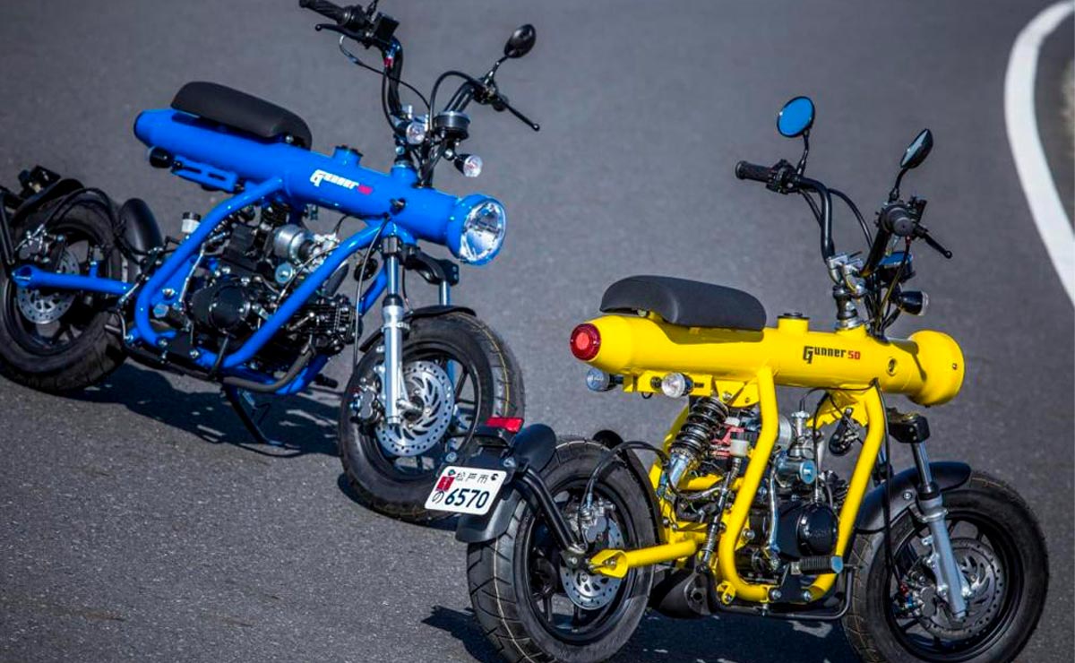 Minibike Gunner 50 azul y amarilla