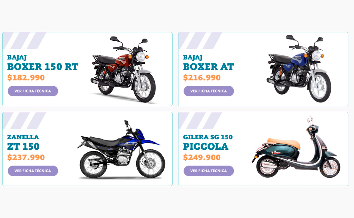 Programa Mi Moto motos en 48 cuotas modelos1