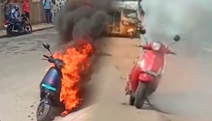 Motos electricas en llamas incendio