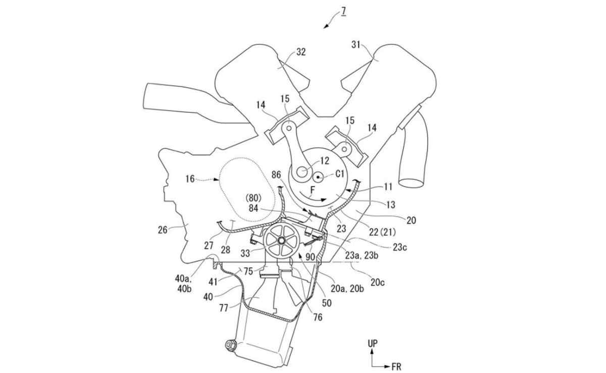 Honda patente motor V4