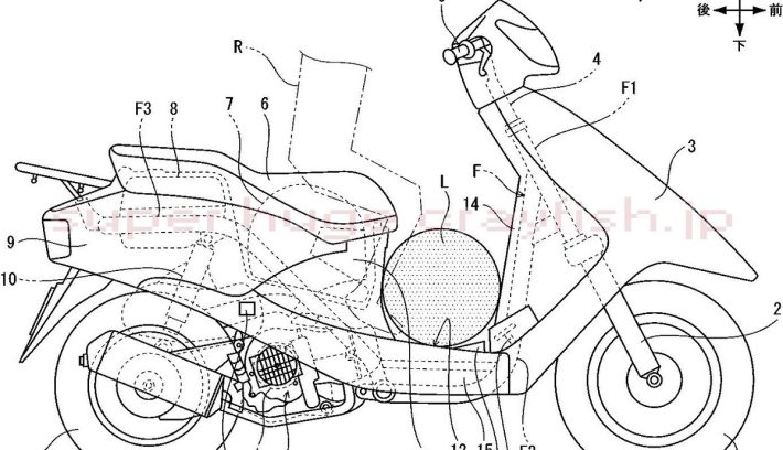 Un scooter de Honda con acelerador en el pie