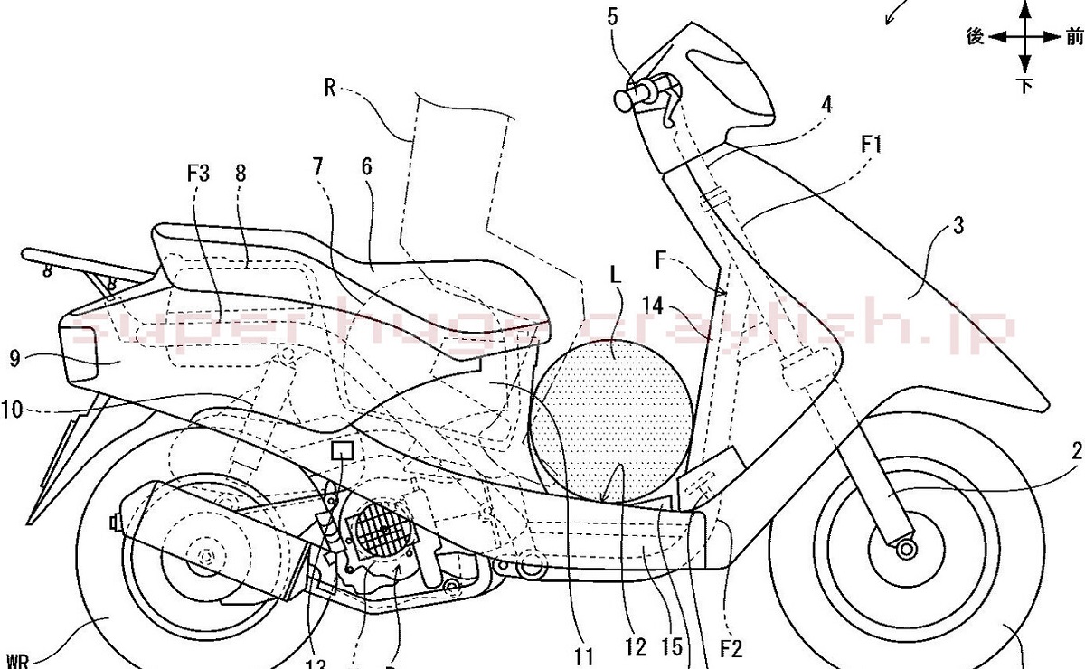 Un scooter de Honda con acelerador en el pie