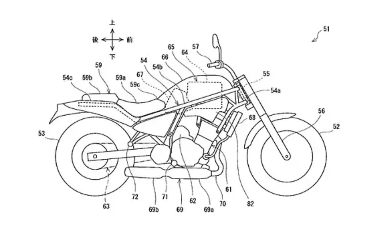 Otra de las patentes presentadas por Kawasaki para sus modelos híbridos de la Versys y Eliminator