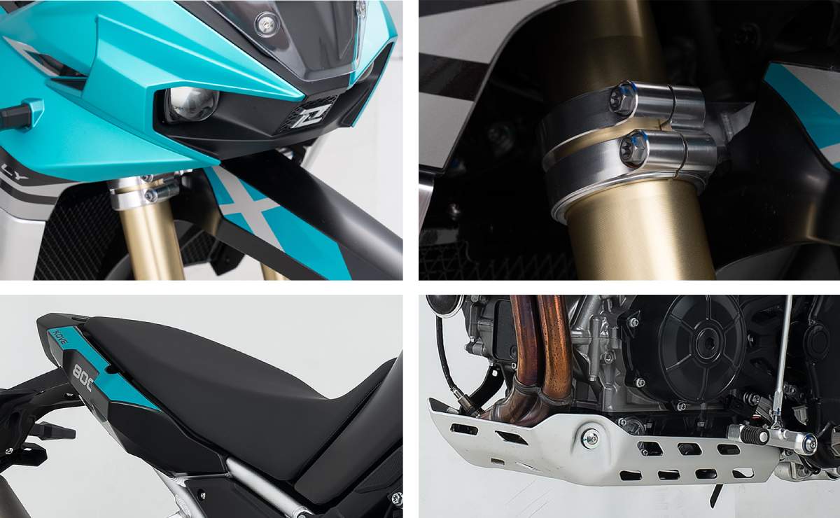 Moto trail detalles técnicos Kove 800X Rally.
