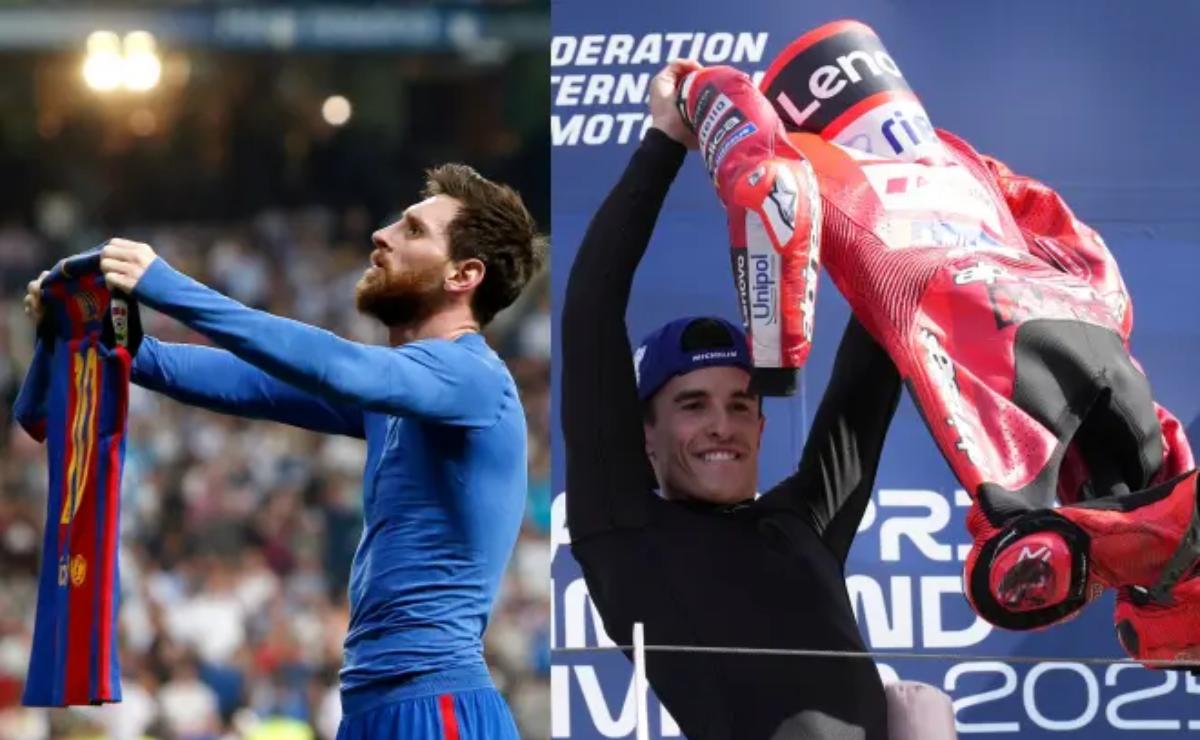 Marc Márquez festejo a lo Lionel Messi MotoGP
