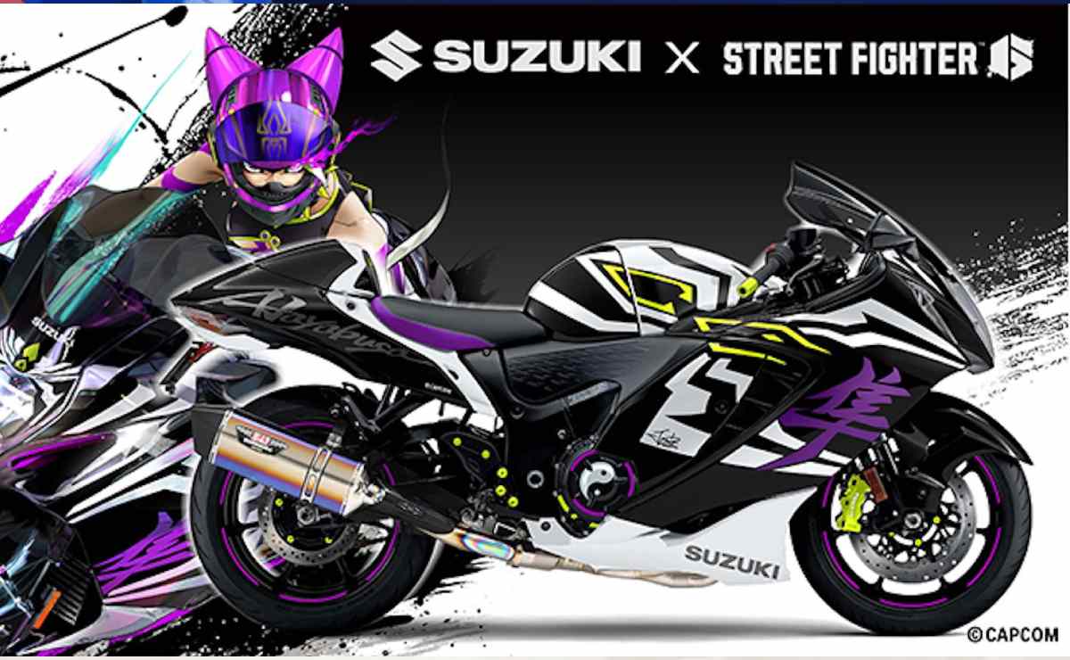 suzuki hayabusa street fighter 1 Una Suzuki Hayabusa con estética de videojuego