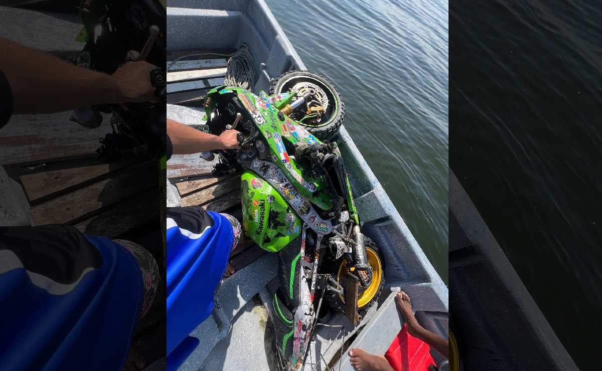 Una Kawasaki Ninja ZX-6R recorrió 90 países, se hundió en el Caribe y volvió a andar